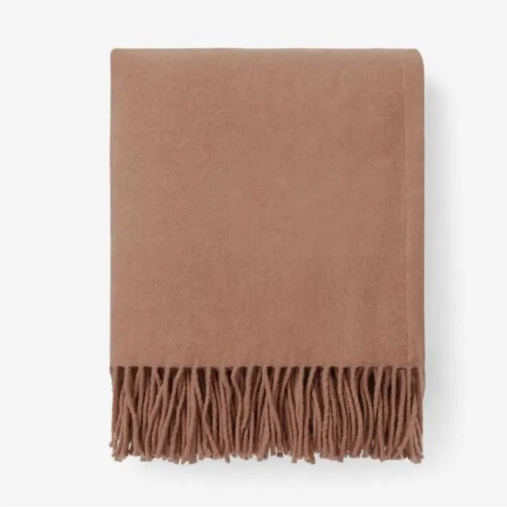 The Company Store Legends Luxury Luxe Lambswool Throw - Toast Brown